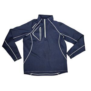 Sunice Golf 1/4 Zip Mock Neck Pullover Size L Blue White